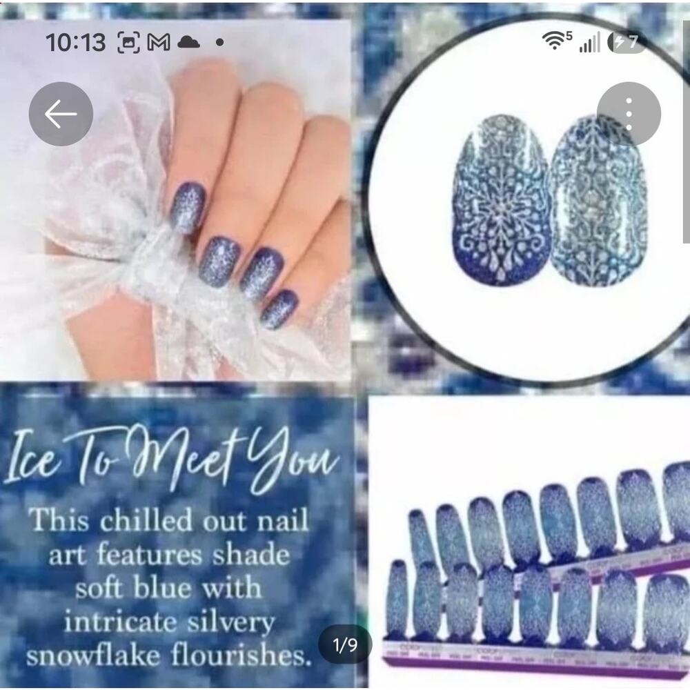 Color Street Nail Strips Ice to Meet You Cottagecore, Y2K Frosty Glam - Picture 4 of 6